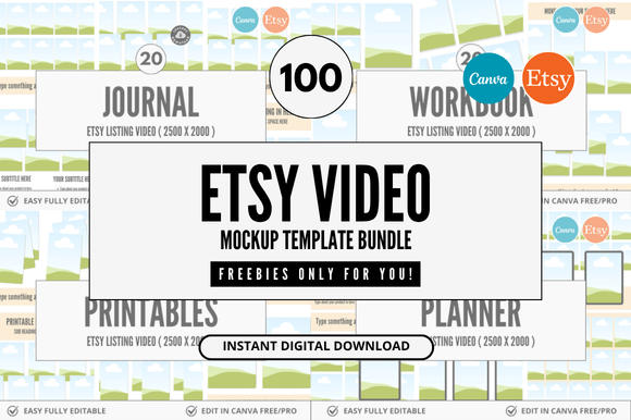 100 Etsy Video Mockup Bundle: Elevate Your Digital Shop
