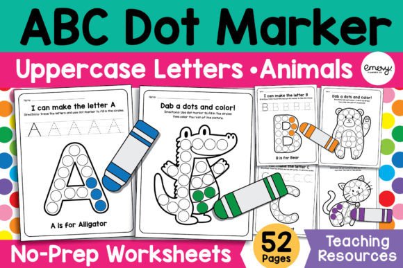 Alphabet Animals Dot Markers Worksheets: A-Z Design for Engagement