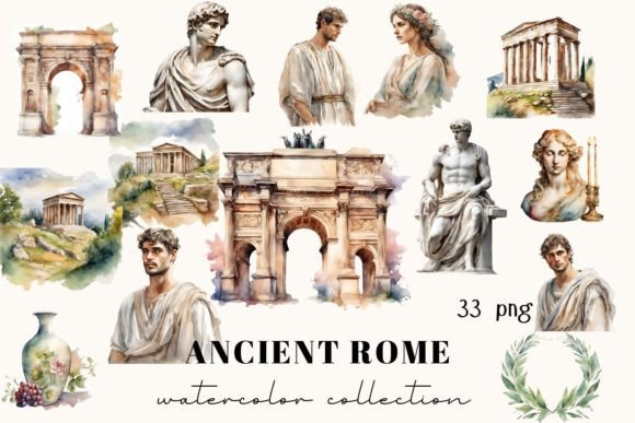 Ancient Rome Watercolor Clipart: A Designer's Guide to Timeless Visuals