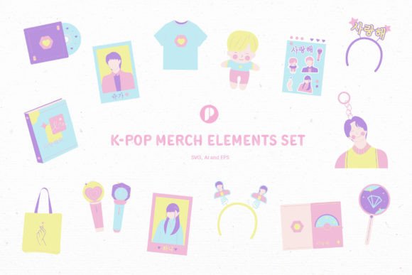 Elevate Your Designs with Adorable Kpop Merch Illustrations