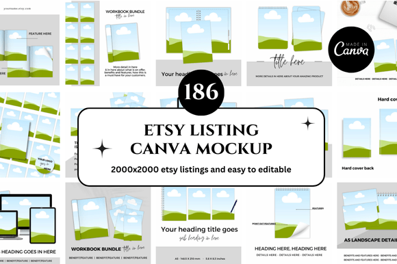 Elevate Your Etsy Shop with 186 Canva Mockup Templates