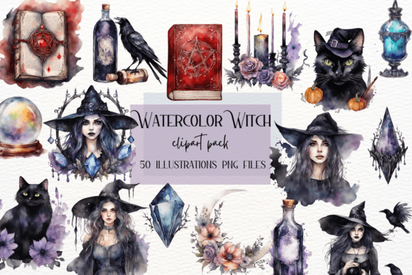 Enchant Your Designs with the Watercolor Witch Collection