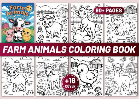 Farm Animals Coloring Book for Kids: A Design Asset for Creative Growth