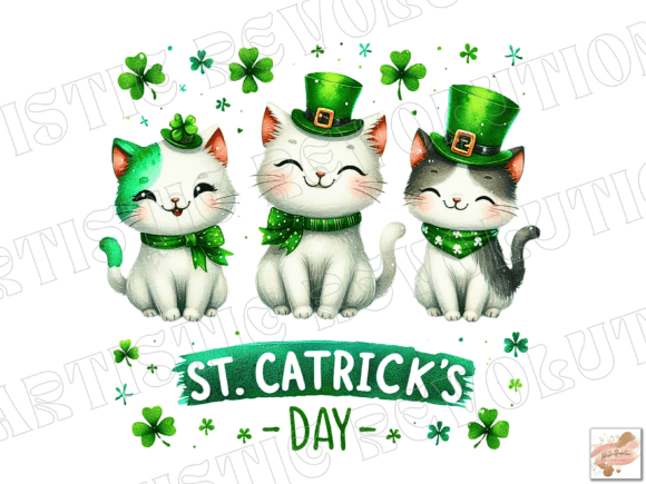 Festive Cat Png St Patricks Day Png Cat Mom Png Designs