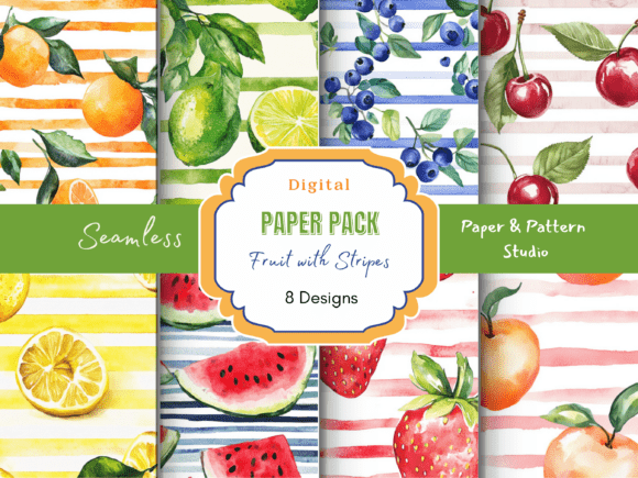 Fruit with Striped Pattern Seamless: Elevate Your Creative Projects