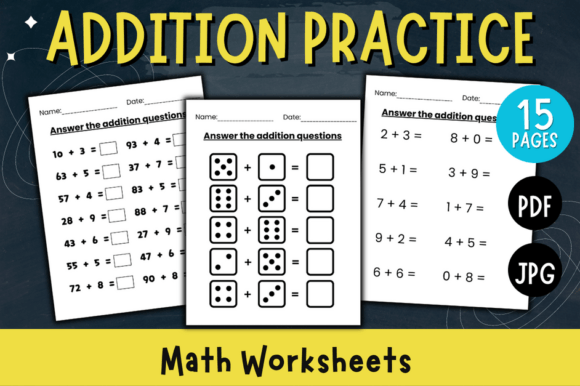 Math Worksheets Autism: Addition Sheet for Visual Learning