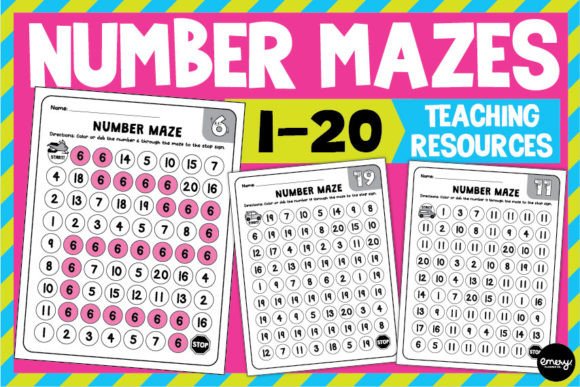 Number Mazes 1-20: Dot the Number Mazes for Creative Learning